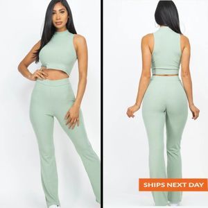 Luxe Feel Mock Neck Two Piece Set - Two Piece Set - Baby Flare - Women's Set